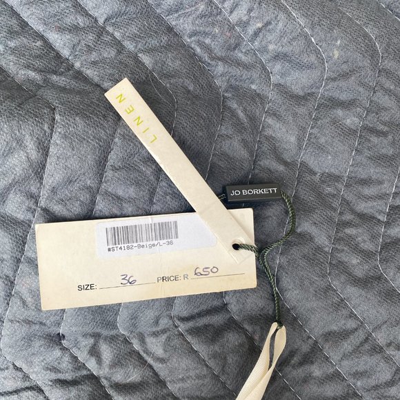 Jo Borkett Linen Wide Leg Flare Pants Tan - Picture 4 of 5